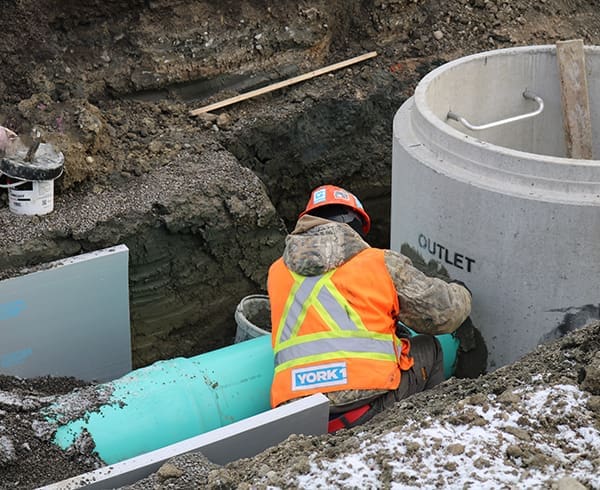 Professional installation of gravity sewer and oil grit separators, enhancing environmental sustainability in wastewater management.