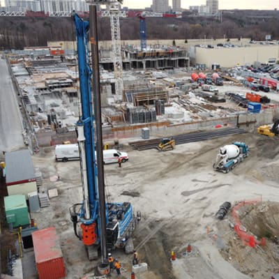 A YORK1 jobsite with Soilmec drilling equipment.