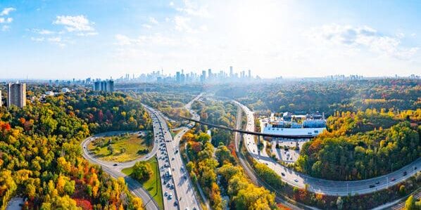 Don Valley Park and Lower Don River Trail, Toronto, Canada.